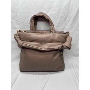 A New Day Women's Puffer Large Tote Bag Purse Soft Taupe Brown